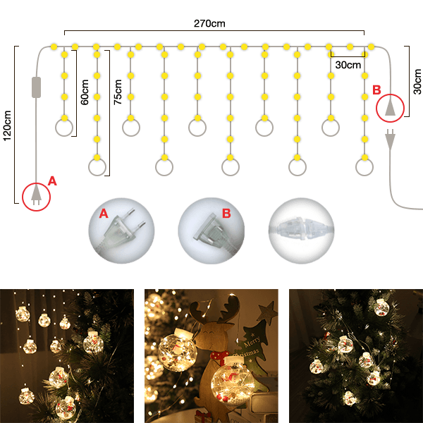 SANTA BALL – Svjetleče božične kroglice (3 m) 03