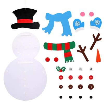 CHRISTMAS SNOWMAN – Snjegović od filca s odvojivim ukrasima slider