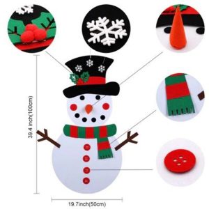 CHRISTMAS SNOWMAN – Snjegović od filca s odvojivim ukrasima 03